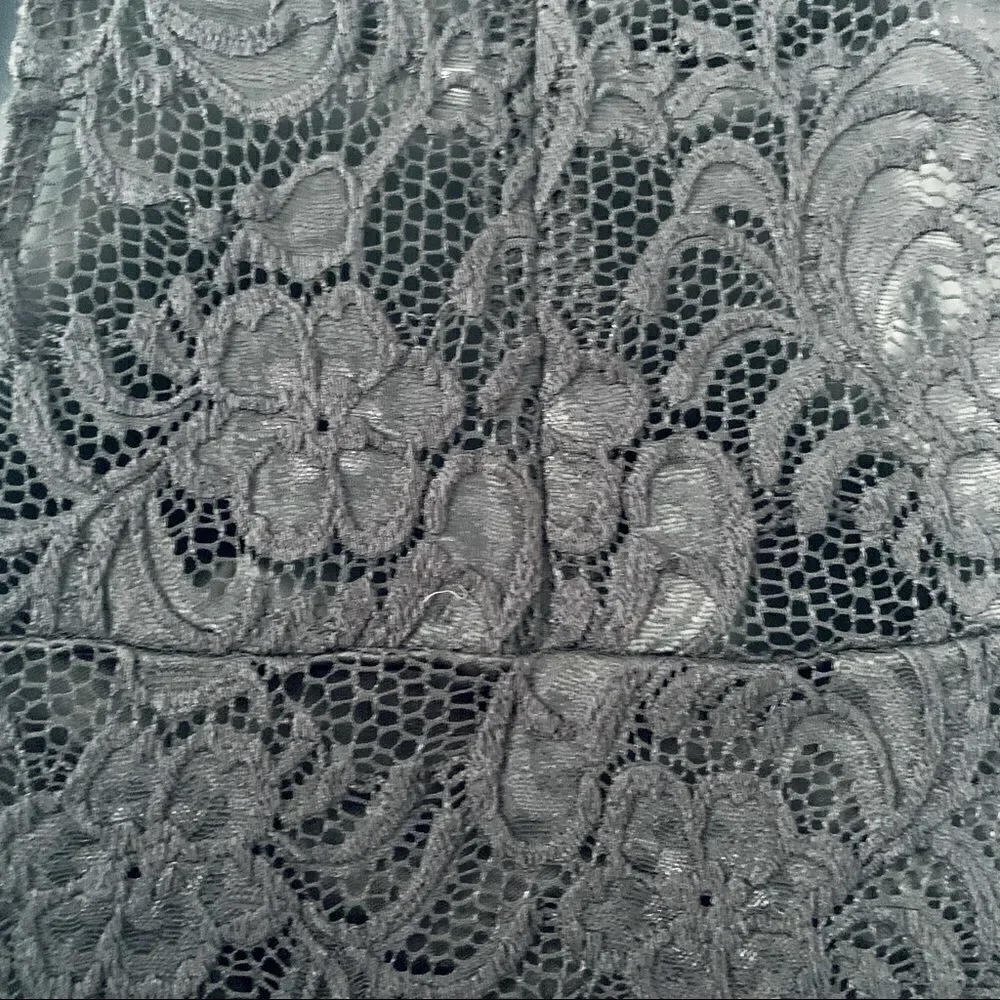 Ambiance Black Lace Overlay Midi Dress Size Small - Picture 10 of 15